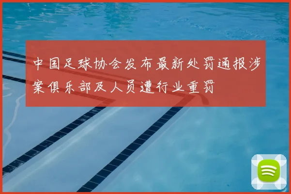 中国足球协会发布最新处罚通报涉案俱乐部及人员遭行业重罚
